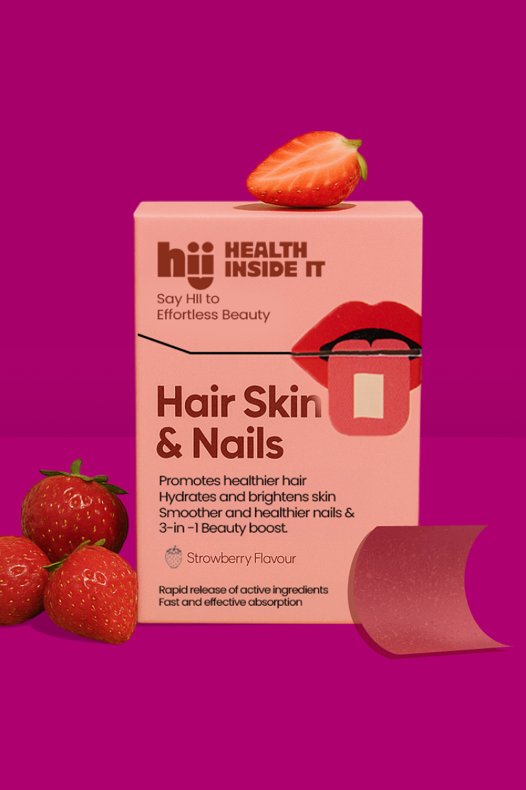 HII Hair Skin Nails strip — Keranat + Biotin supplement for stronger hair and glowing skin