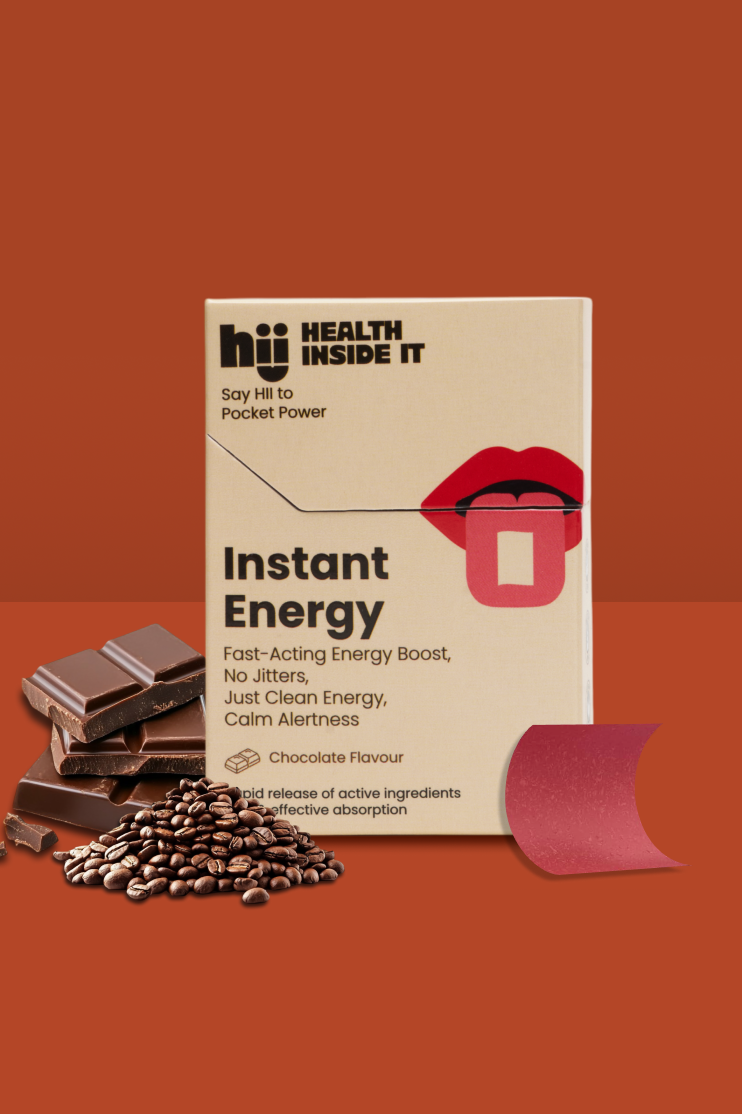 HII Instant Energy oral strip — caffeine + L-theanine clean focus formula
