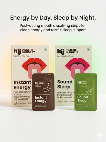 Day & Night Oral Strips Combo (6 Strips) – Instant Energy + Sound Sleep | Fast Acting | HII Health Inside It